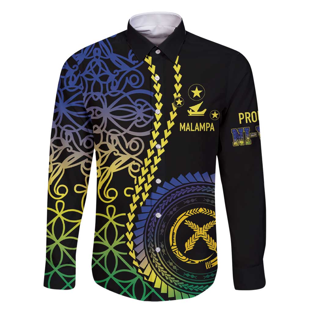 Proudly Ni-Van Sandroing Inspired Family Matching Short Sleeve Bodycon Dress and Hawaiian Shirt Malampa Classic Style LT7 Dad's Shirt - Long Sleeve Colorful - Polynesian Pride