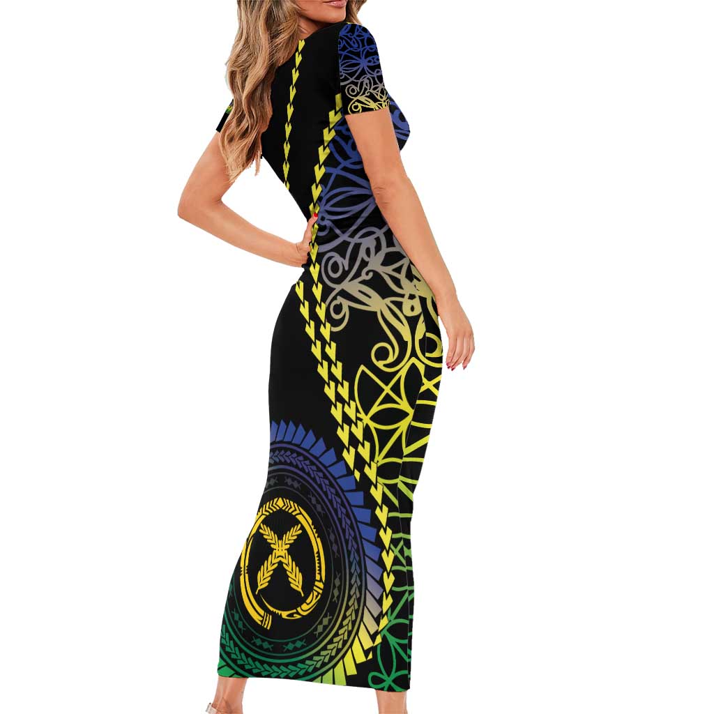 Proudly Ni-Van Sandroing Inspired Short Sleeve Bodycon Dress Malampa Classic Style
