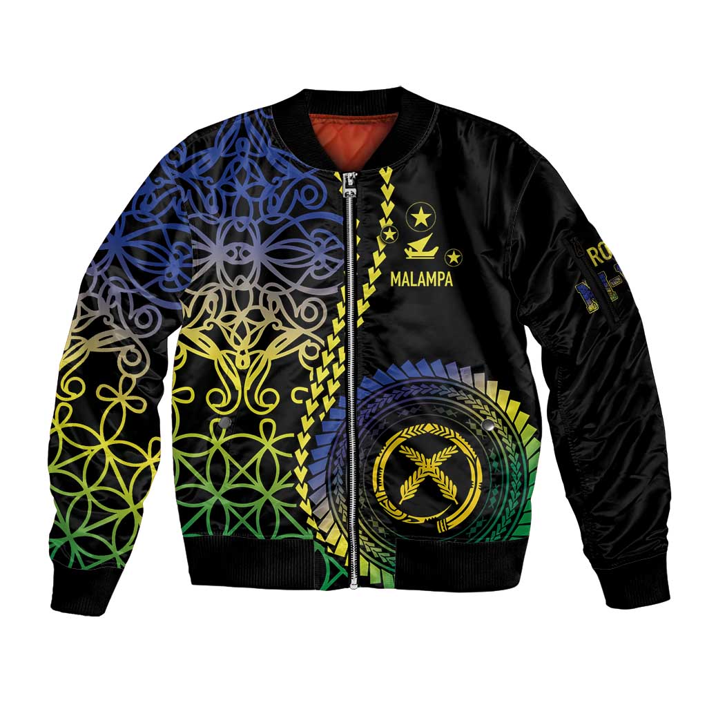 Proudly Ni-Van Sandroing Inspired Sleeve Zip Bomber Jacket Malampa Classic Style LT7 Unisex Colorful - Polynesian Pride