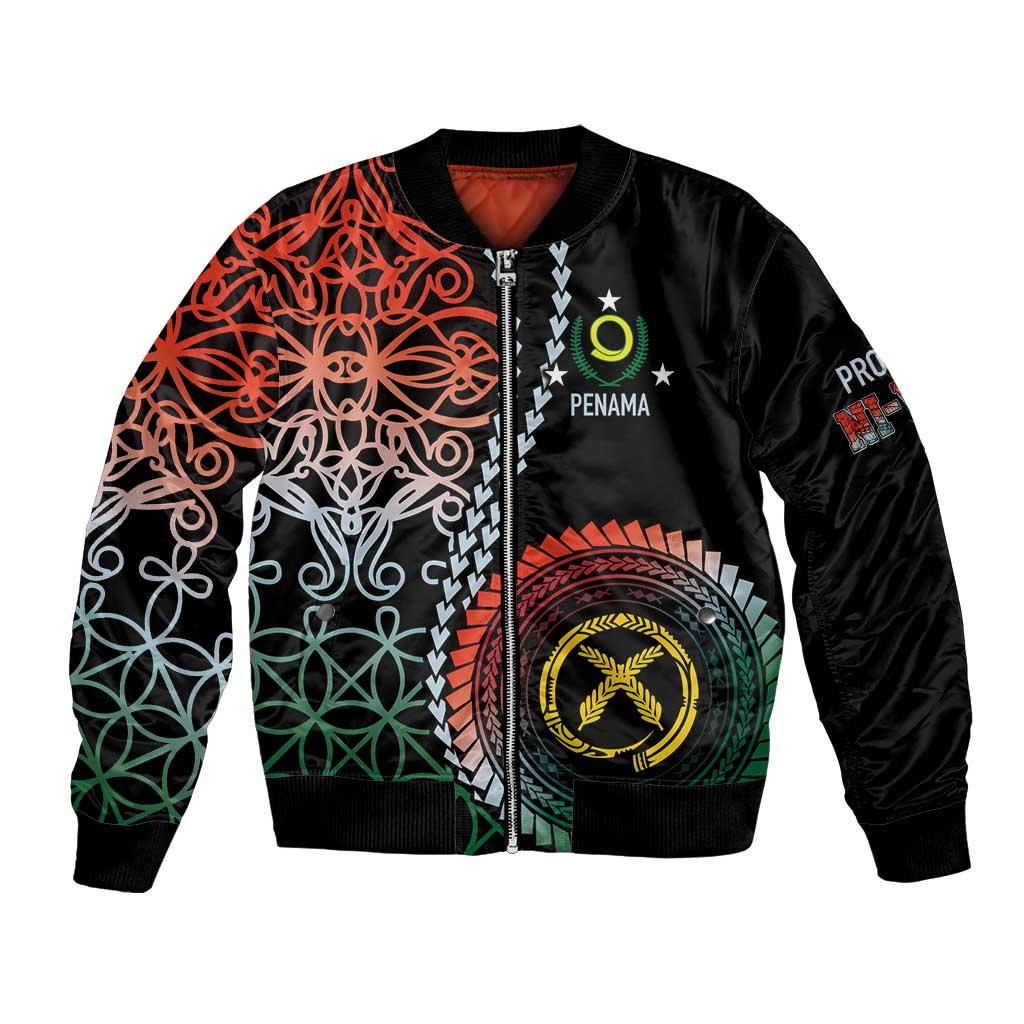 Proudly Ni-Van Sandroing Inspired Bomber Jacket Penama Classic Style LT7 Unisex Colorful - Polynesian Pride