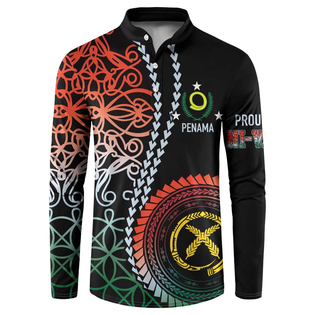 Proudly Ni-Van Sandroing Inspired Button Sweatshirt Penama Classic Style LT7 Colorful - Polynesian Pride