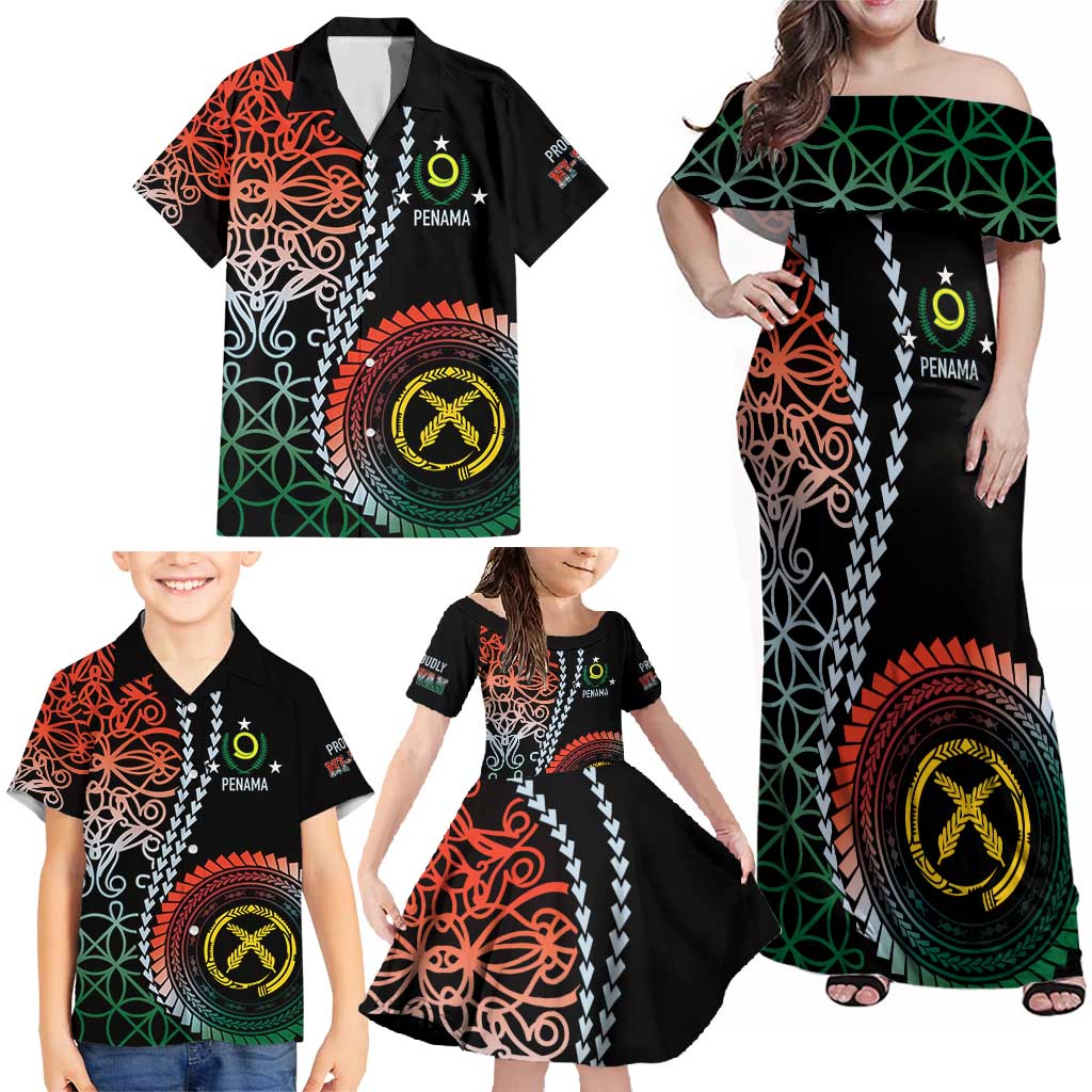 Proudly Ni-Van Sandroing Inspired Family Matching Off Shoulder Maxi Dress and Hawaiian Shirt Penama Classic Style LT7 - Polynesian Pride