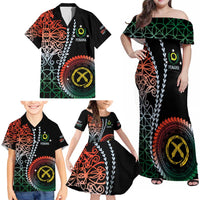 Proudly Ni-Van Sandroing Inspired Family Matching Off Shoulder Maxi Dress and Hawaiian Shirt Penama Classic Style LT7 - Polynesian Pride