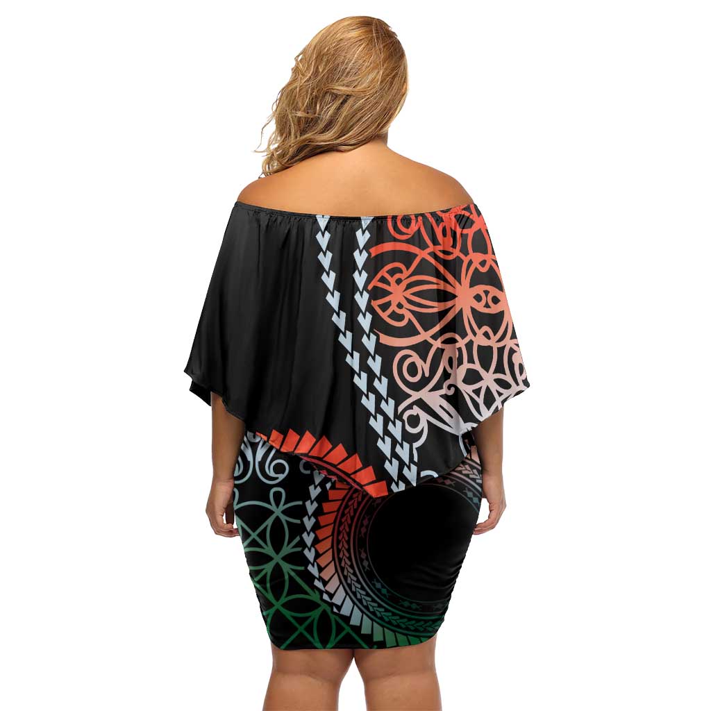 Proudly Ni-Van Sandroing Inspired Family Matching Off Shoulder Short Dress and Hawaiian Shirt Penama Classic Style LT7 - Polynesian Pride