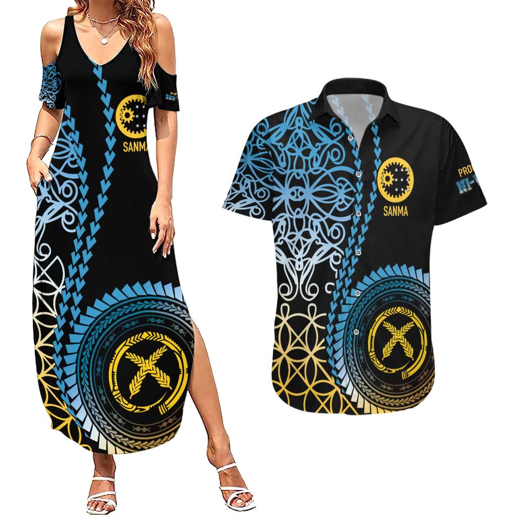 Proudly Ni-Van Sandroing Inspired Couples Matching Summer Maxi Dress and Hawaiian Shirt Sanma Classic Style
