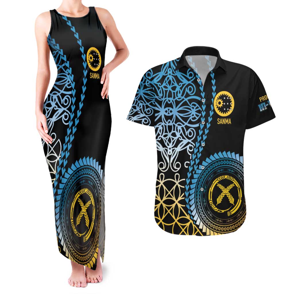 Proudly Ni-Van Sandroing Inspired Couples Matching Tank Maxi Dress and Hawaiian Shirt Sanma Classic Style