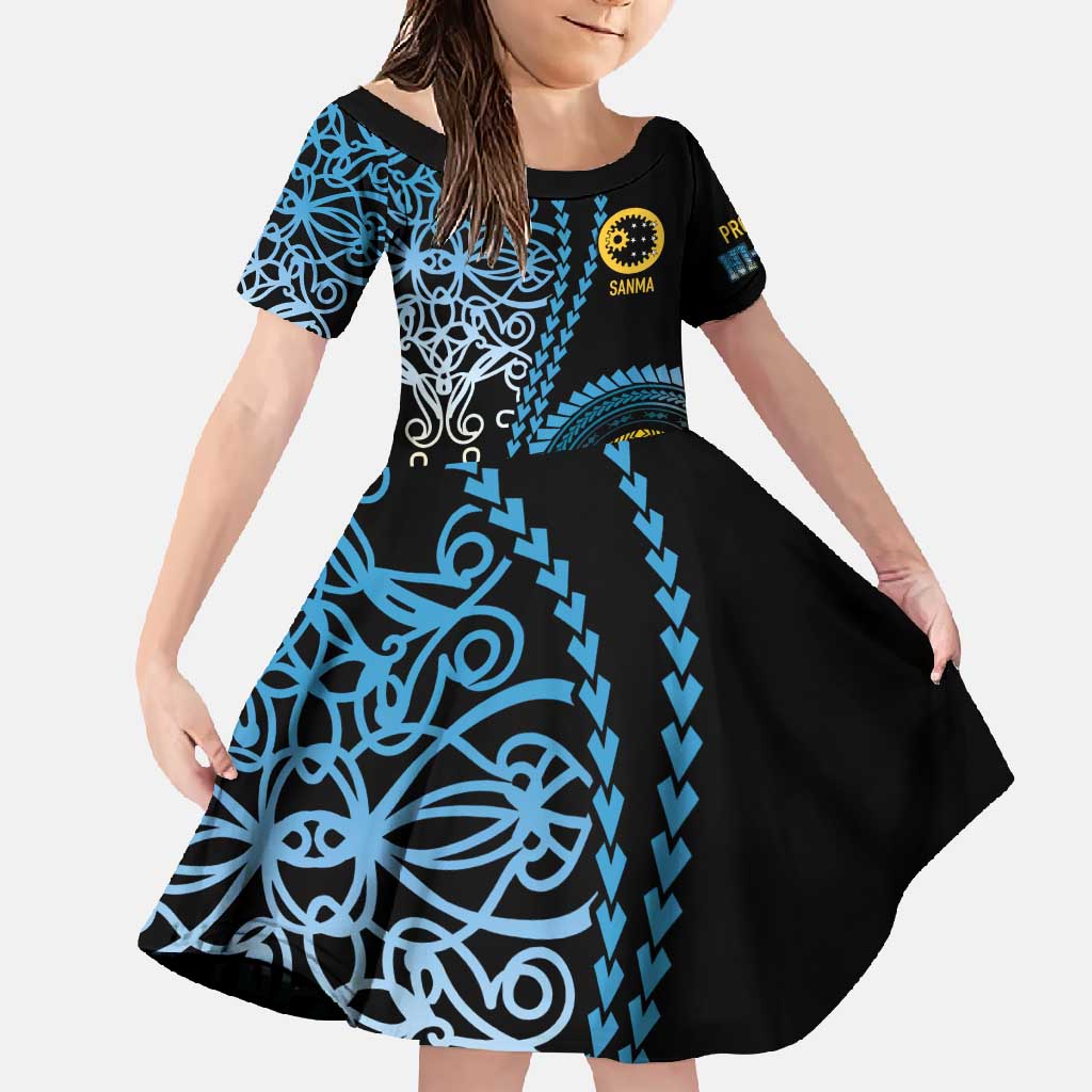 Proudly Ni-Van Sandroing Inspired Family Matching Mermaid Dress and Hawaiian Shirt Sanma Classic Style LT7 Daughter's Dress Colorful - Polynesian Pride