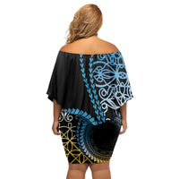 Proudly Ni-Van Sandroing Inspired Family Matching Off Shoulder Short Dress and Hawaiian Shirt Sanma Classic Style LT7 - Polynesian Pride