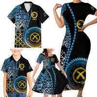 Proudly Ni-Van Sandroing Inspired Family Matching Short Sleeve Bodycon Dress and Hawaiian Shirt Sanma Classic Style LT7 - Polynesian Pride