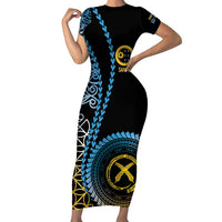 Proudly Ni-Van Sandroing Inspired Family Matching Short Sleeve Bodycon Dress and Hawaiian Shirt Sanma Classic Style LT7 Mom's Dress Colorful - Polynesian Pride