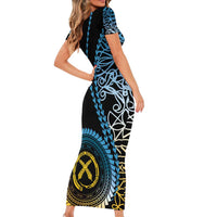 Proudly Ni-Van Sandroing Inspired Family Matching Short Sleeve Bodycon Dress and Hawaiian Shirt Sanma Classic Style LT7 - Polynesian Pride