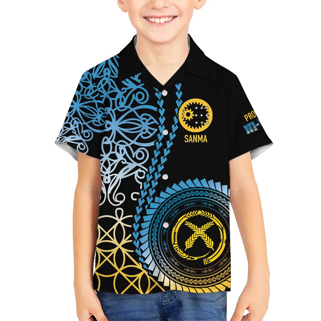 Proudly Ni-Van Sandroing Inspired Family Matching Short Sleeve Bodycon Dress and Hawaiian Shirt Sanma Classic Style LT7 Son's Shirt Colorful - Polynesian Pride