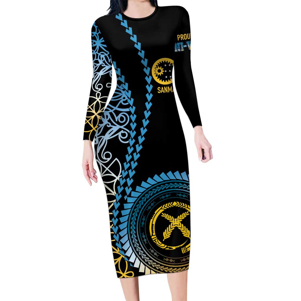 Proudly Ni-Van Sandroing Inspired Long Sleeve Bodycon Dress Sanma Classic Style