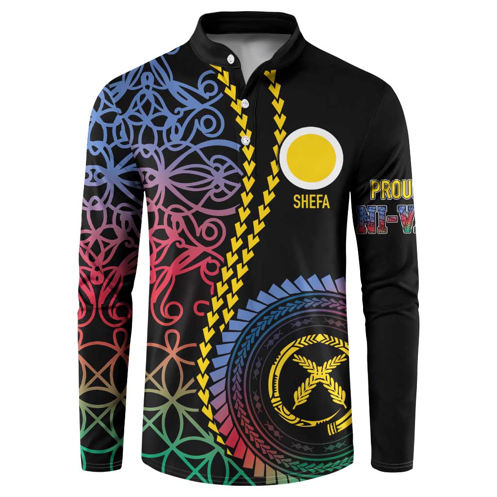 Proudly Ni-Van Sandroing Inspired Button Sweatshirt Shefa Classic Style LT7 Colorful - Polynesian Pride