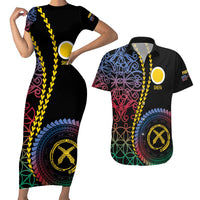 Proudly Ni-Van Sandroing Inspired Couples Matching Short Sleeve Bodycon Dress and Hawaiian Shirt Shefa Classic Style