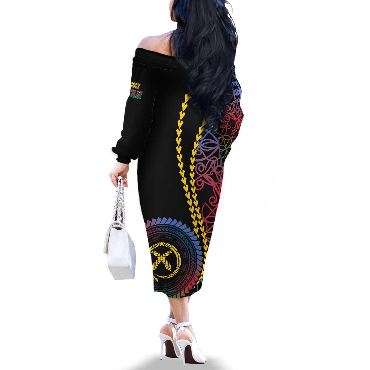 Proudly Ni-Van Sandroing Inspired Family Matching Off The Shoulder Long Sleeve Dress and Hawaiian Shirt Shefa Classic Style