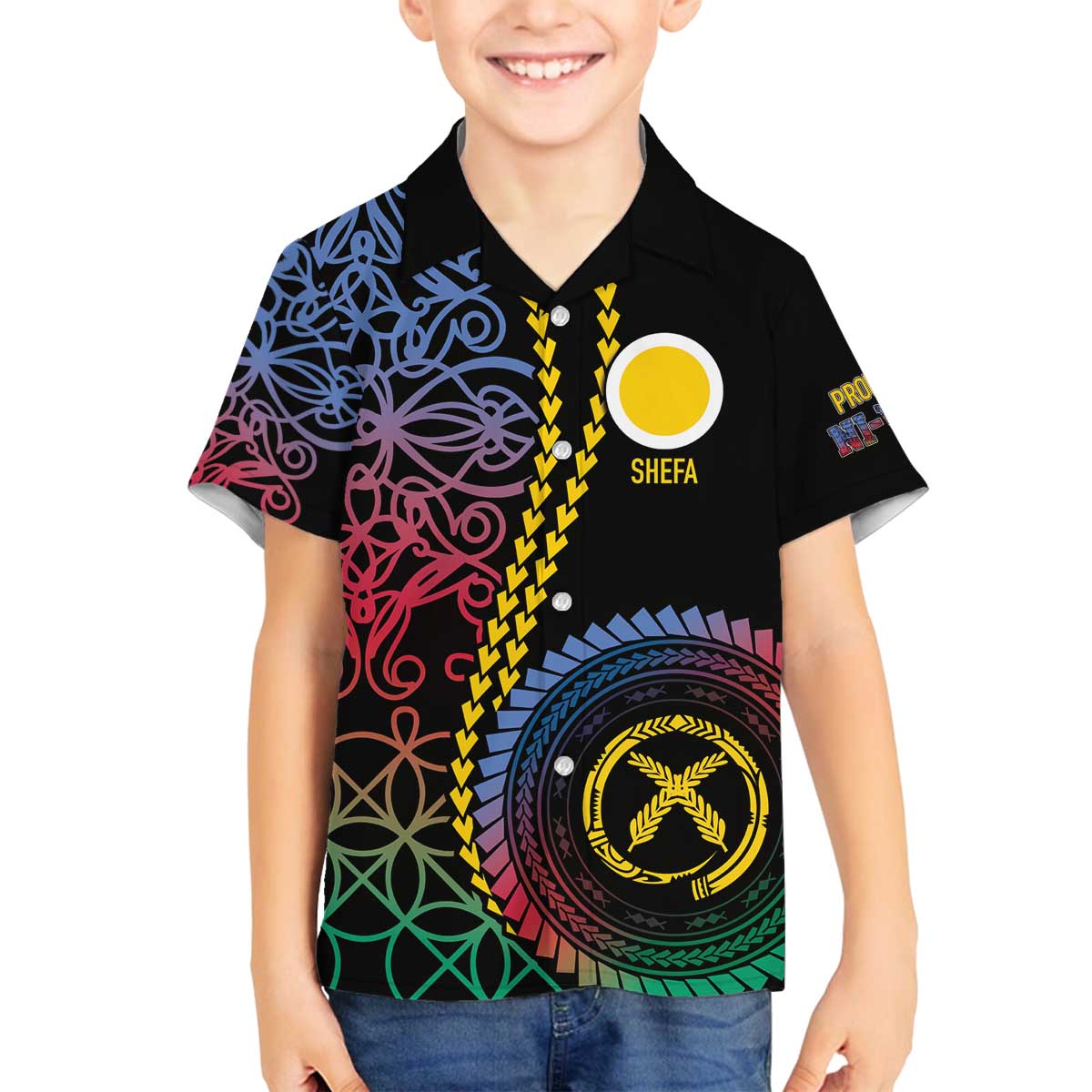 Proudly Ni-Van Sandroing Inspired Family Matching Off The Shoulder Long Sleeve Dress and Hawaiian Shirt Shefa Classic Style