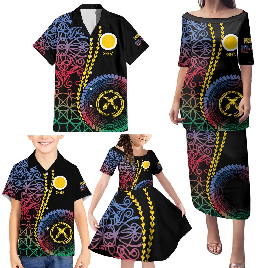 Proudly Ni-Van Sandroing Inspired Family Matching Puletasi and Hawaiian Shirt Shefa Classic Style