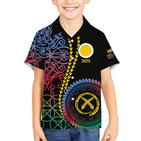 Proudly Ni-Van Sandroing Inspired Family Matching Short Sleeve Bodycon Dress and Hawaiian Shirt Shefa Classic Style LT7 Son's Shirt Colorful - Polynesian Pride