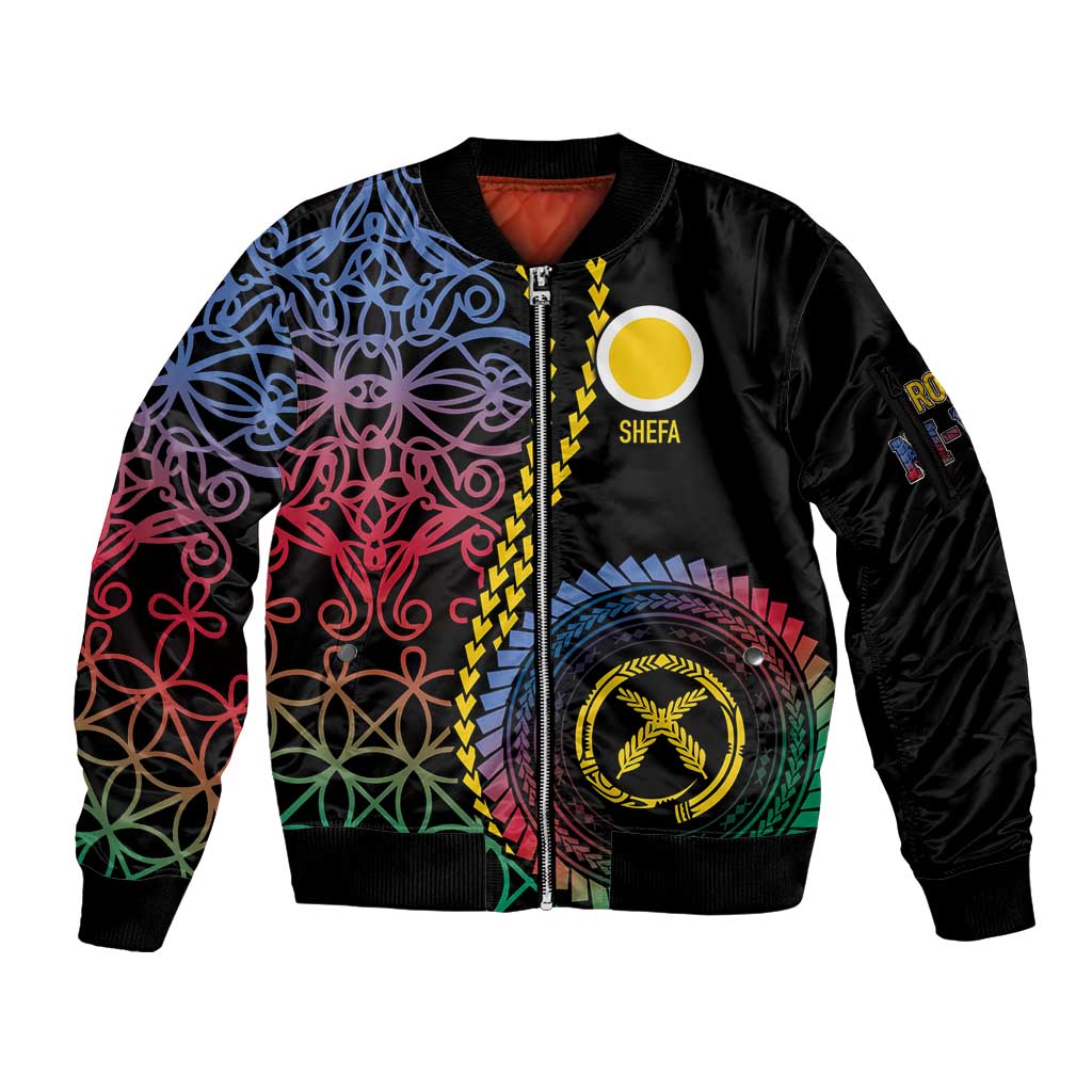 Proudly Ni-Van Sandroing Inspired Sleeve Zip Bomber Jacket Shefa Classic Style LT7 Unisex Colorful - Polynesian Pride
