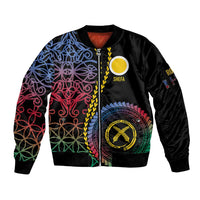 Proudly Ni-Van Sandroing Inspired Sleeve Zip Bomber Jacket Shefa Classic Style LT7 Unisex Colorful - Polynesian Pride