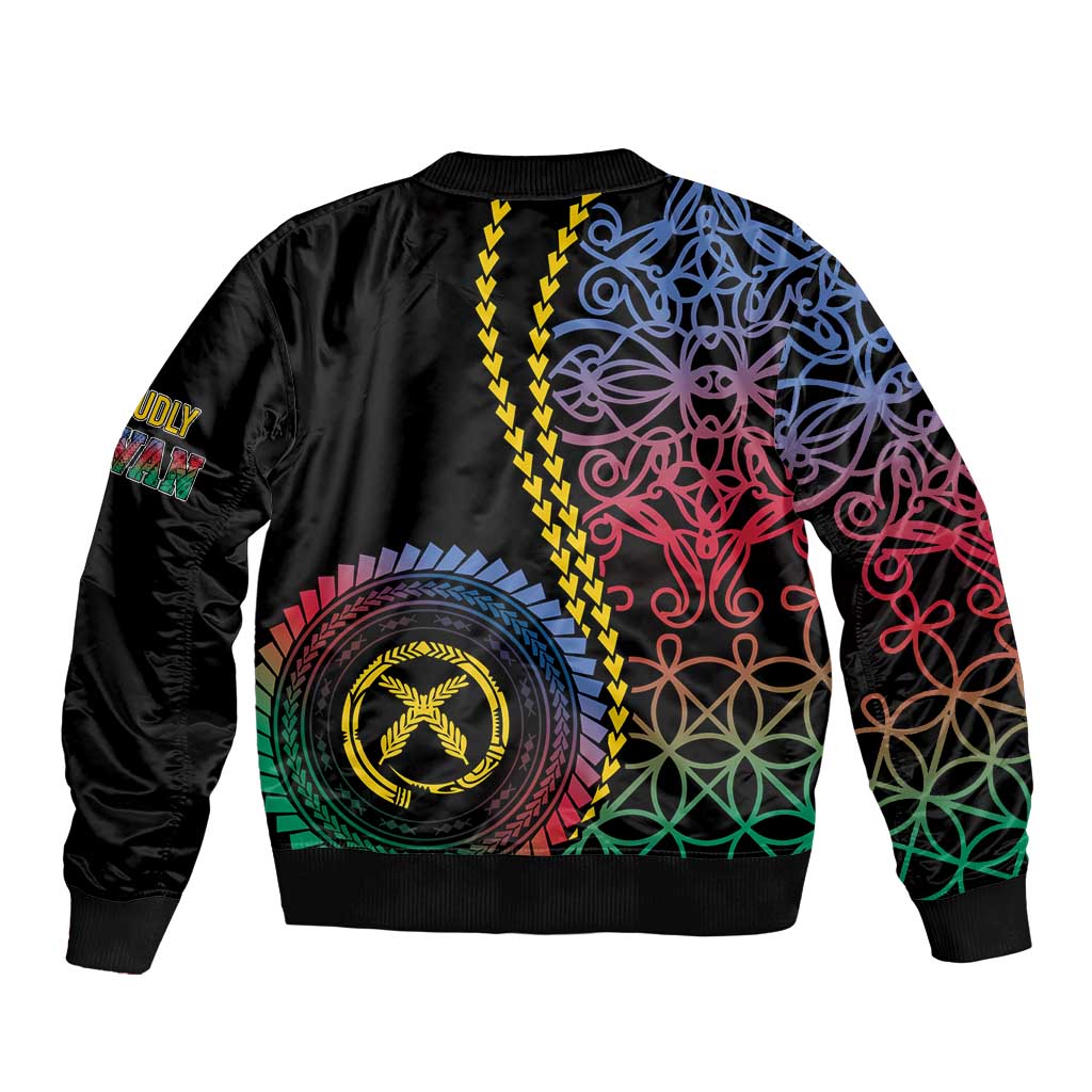 Proudly Ni-Van Sandroing Inspired Sleeve Zip Bomber Jacket Shefa Classic Style LT7 - Polynesian Pride