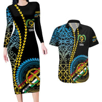 Proudly Ni-Van Sandroing Inspired Couples Matching Long Sleeve Bodycon Dress and Hawaiian Shirt Torba Classic Style LT7 Colorful - Polynesian Pride