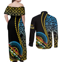 Proudly Ni-Van Sandroing Inspired Couples Matching Off Shoulder Maxi Dress and Long Sleeve Button Shirt Torba Classic Style