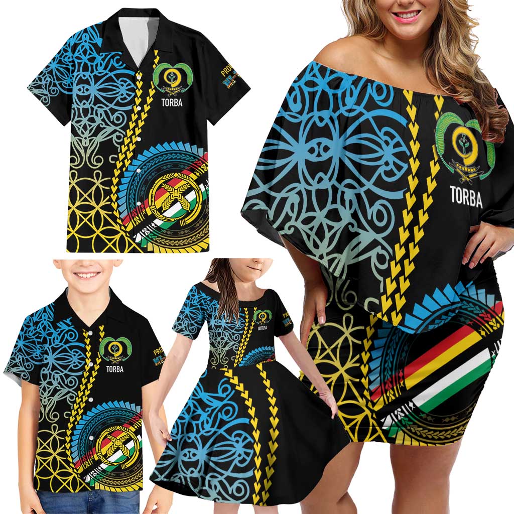 Proudly Ni-Van Sandroing Inspired Family Matching Off Shoulder Short Dress and Hawaiian Shirt Torba Classic Style