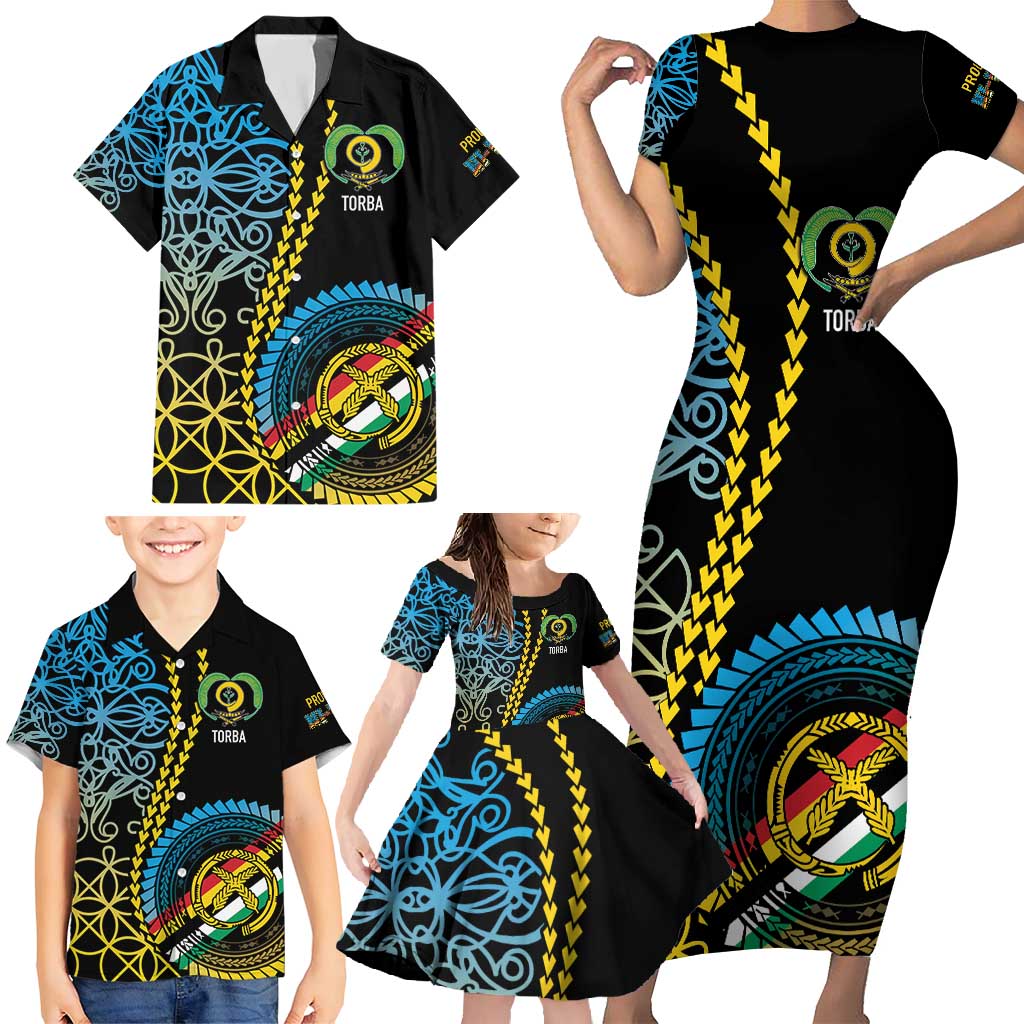 Proudly Ni-Van Sandroing Inspired Family Matching Short Sleeve Bodycon Dress and Hawaiian Shirt Torba Classic Style LT7 - Polynesian Pride