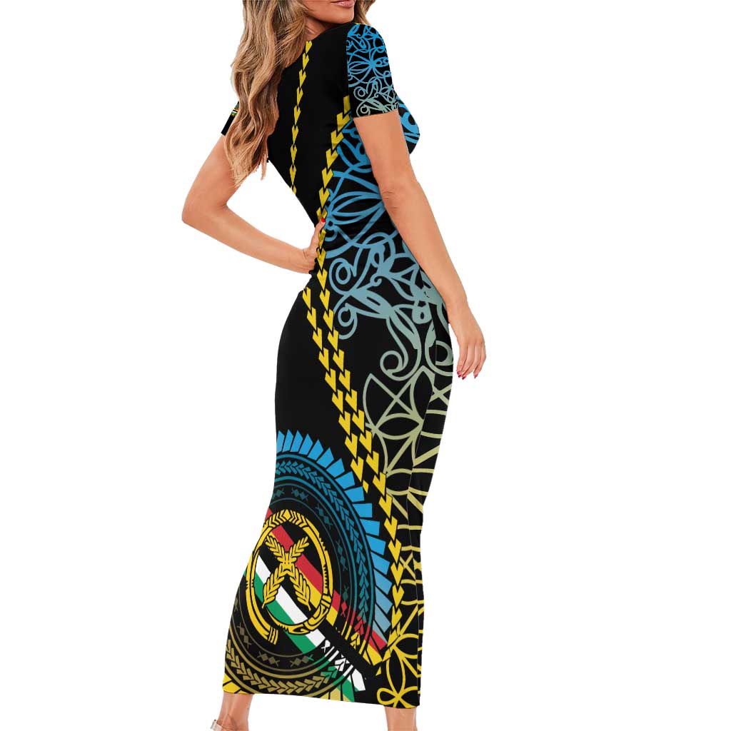 Proudly Ni-Van Sandroing Inspired Family Matching Short Sleeve Bodycon Dress and Hawaiian Shirt Torba Classic Style LT7 - Polynesian Pride