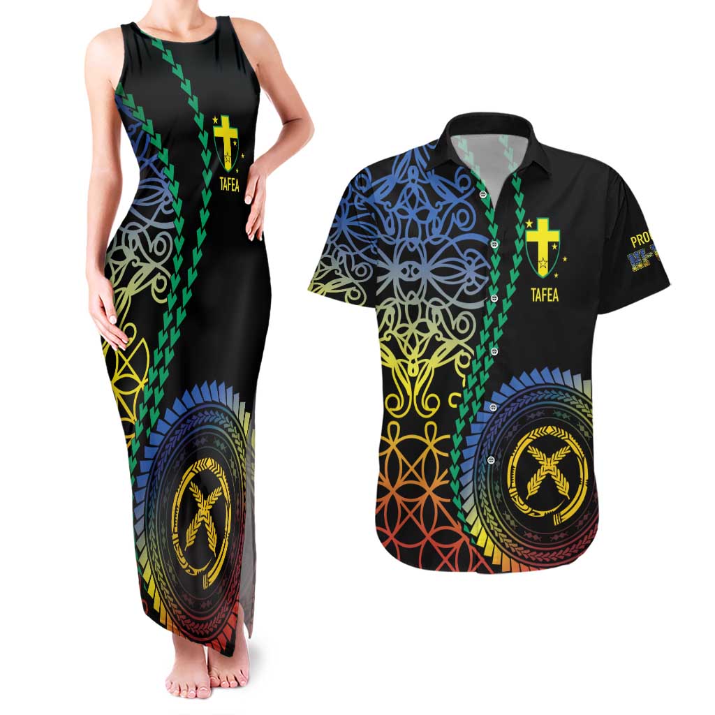 Proudly Ni-Van Sandroing Inspired Couples Matching Tank Maxi Dress and Hawaiian Shirt Tafea Classic Style