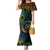Proudly Ni-Van Sandroing Inspired Family Matching Mermaid Dress and Hawaiian Shirt Tafea Classic Style LT7 Mom's Dress Colorful - Polynesian Pride