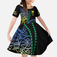 Proudly Ni-Van Sandroing Inspired Family Matching Off Shoulder Maxi Dress and Hawaiian Shirt Tafea Classic Style LT7 Daughter's Dress Colorful - Polynesian Pride