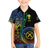 Proudly Ni-Van Sandroing Inspired Family Matching Off Shoulder Maxi Dress and Hawaiian Shirt Tafea Classic Style LT7 Son's Shirt Colorful - Polynesian Pride