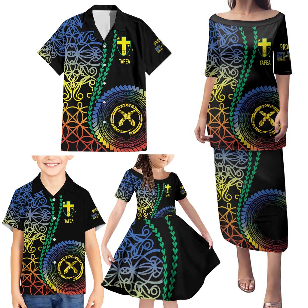 Proudly Ni-Van Sandroing Inspired Family Matching Puletasi and Hawaiian Shirt Tafea Classic Style
