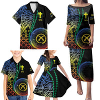 Proudly Ni-Van Sandroing Inspired Family Matching Puletasi and Hawaiian Shirt Tafea Classic Style