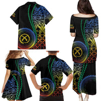 Proudly Ni-Van Sandroing Inspired Family Matching Puletasi and Hawaiian Shirt Tafea Classic Style