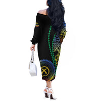 Proudly Ni-Van Sandroing Inspired Off The Shoulder Long Sleeve Dress Tafea Classic Style