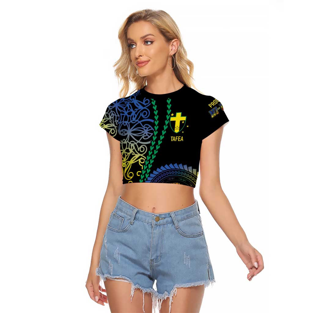 Proudly Ni-Van Sandroing Inspired Raglan Cropped T Shirt Tafea Classic Style LT7 Female Colorful - Polynesian Pride