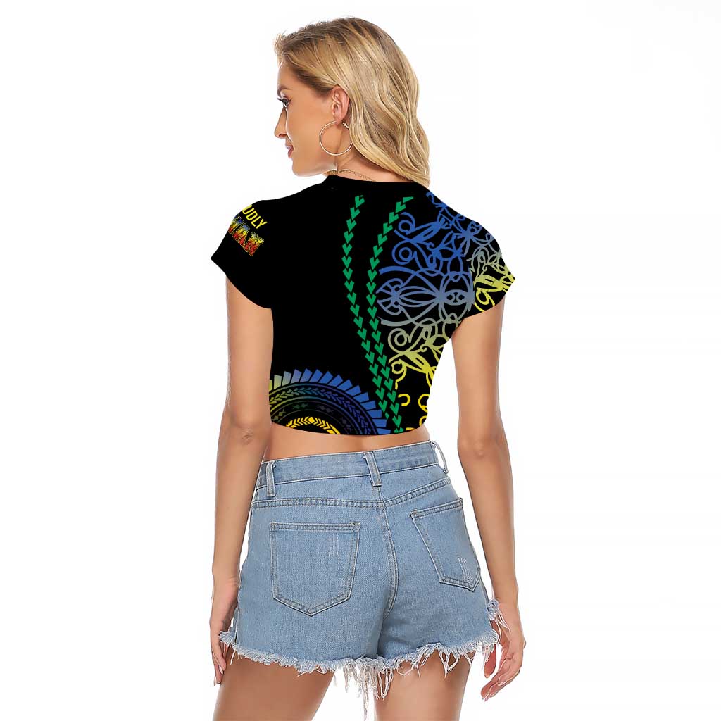 Proudly Ni-Van Sandroing Inspired Raglan Cropped T Shirt Tafea Classic Style LT7 - Polynesian Pride