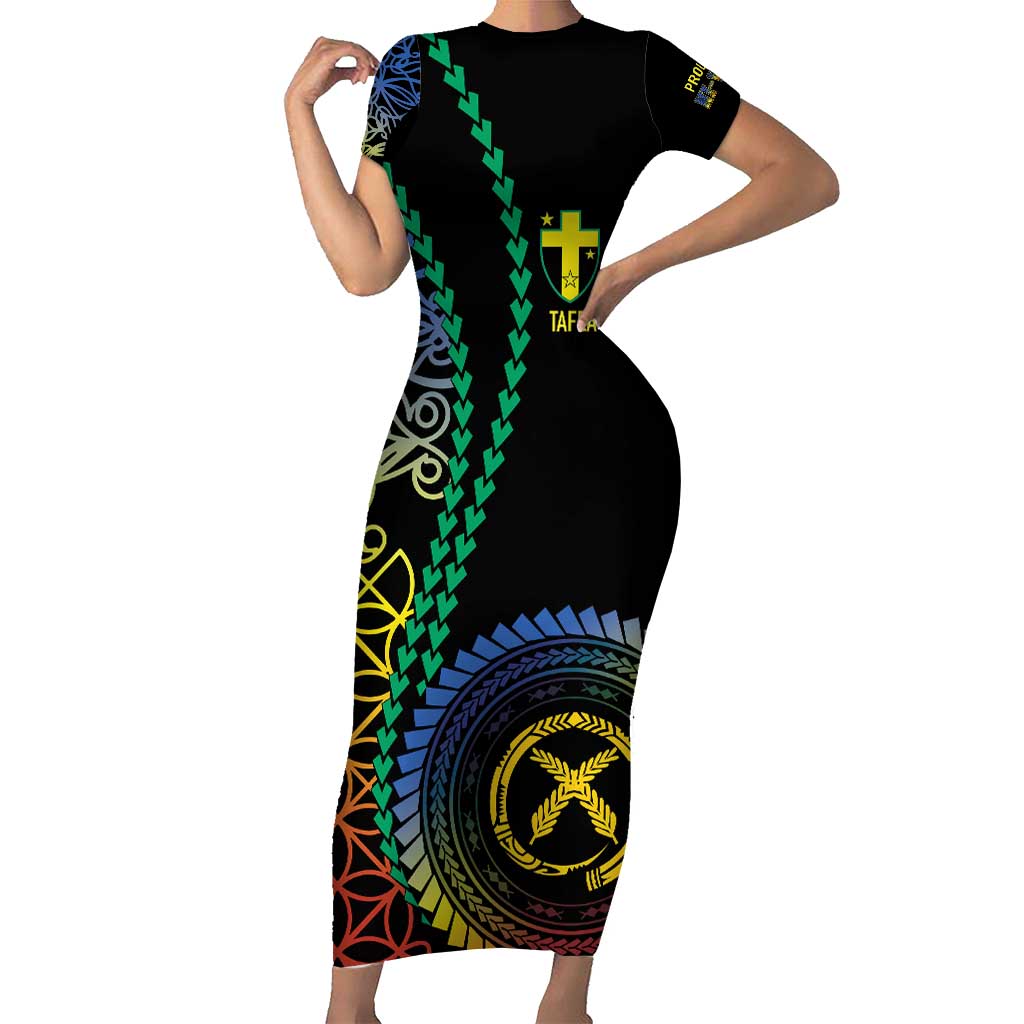 Proudly Ni-Van Sandroing Inspired Short Sleeve Bodycon Dress Tafea Classic Style