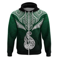 Personalised New Zealand Hoodie Hei Matau Mix Silver Fern Basic LT7 - Polynesian Pride