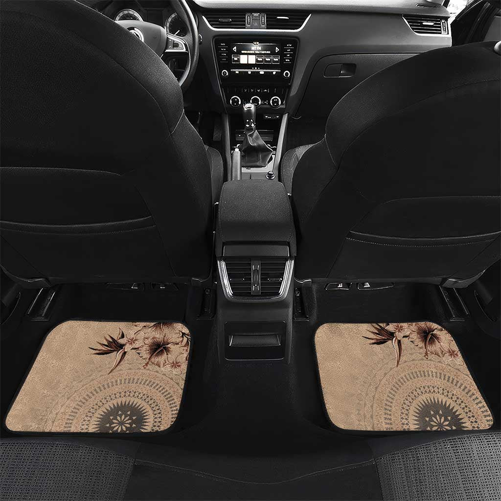 Bula Fiji Car Mats Shark Tail Beige Masi Tapa