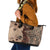 Bula Fiji Leather Tote Bag Shark Tail Beige Masi Tapa