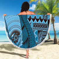 Bula Fiji Beach Blanket Shark Tail Turquoise Masi Tapa