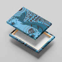 Bula Fiji Canvas Wall Art Shark Tail Turquoise Masi Tapa