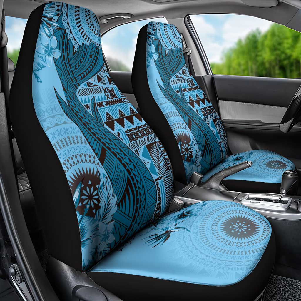 Bula Fiji Car Seat Cover Shark Tail Turquoise Masi Tapa