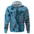 Bula Fiji Hoodie Shark Tail Turquoise Masi Tapa