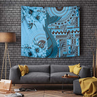 Bula Fiji Tapestry Shark Tail Turquoise Masi Tapa